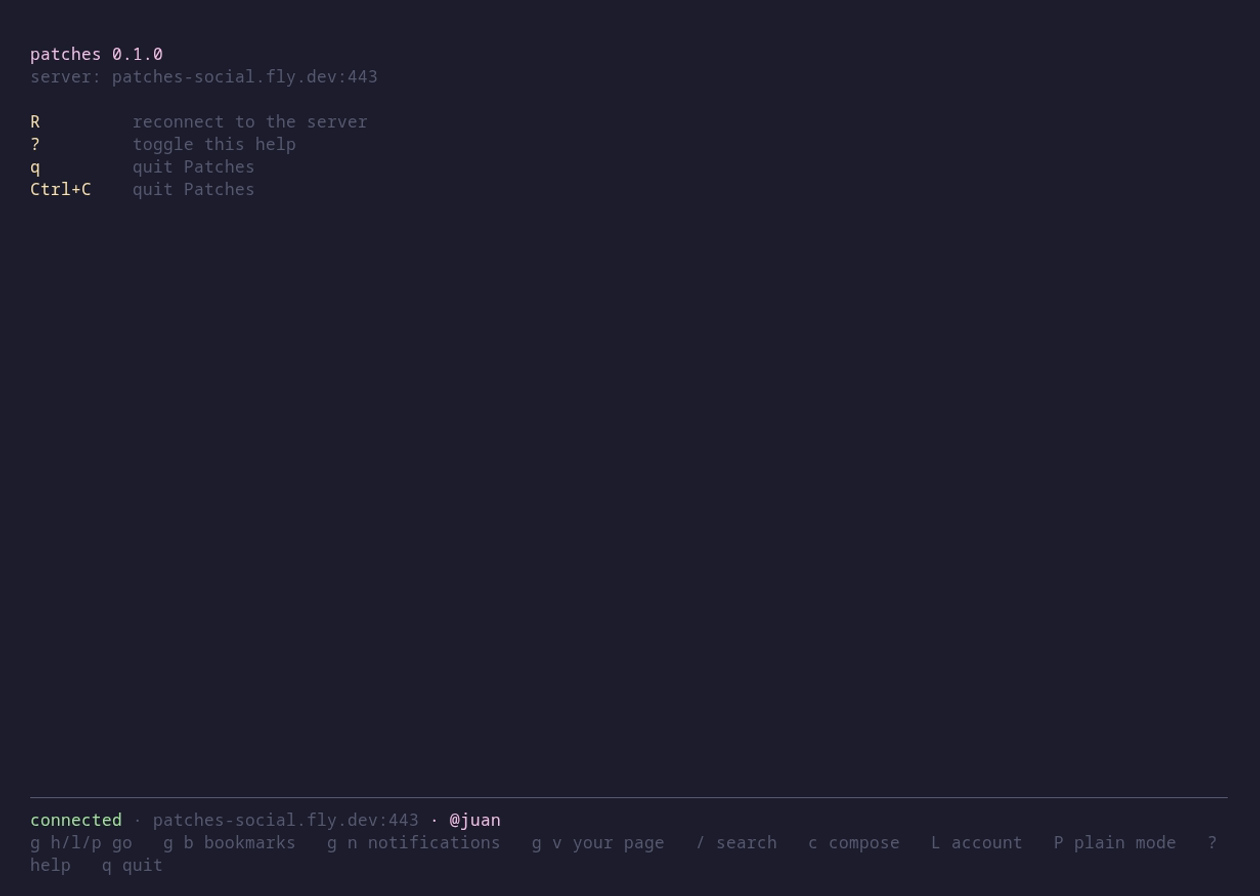 Keybinding help overlay in the Patches TUI